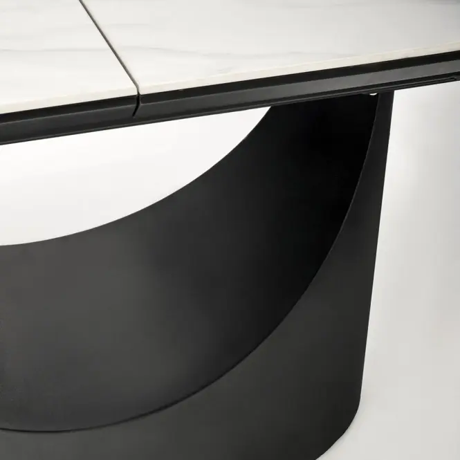 Asztall Osman 90x160 ceramika/mdf - fehér üveggolyó/fekete,5