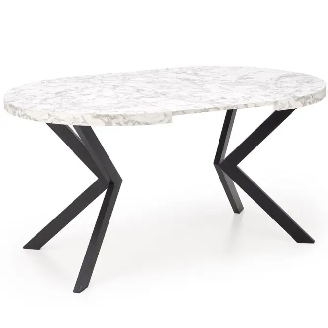 Asztall Peroni 100x250 lap/acél – fehér üveggolyó/fekete,3