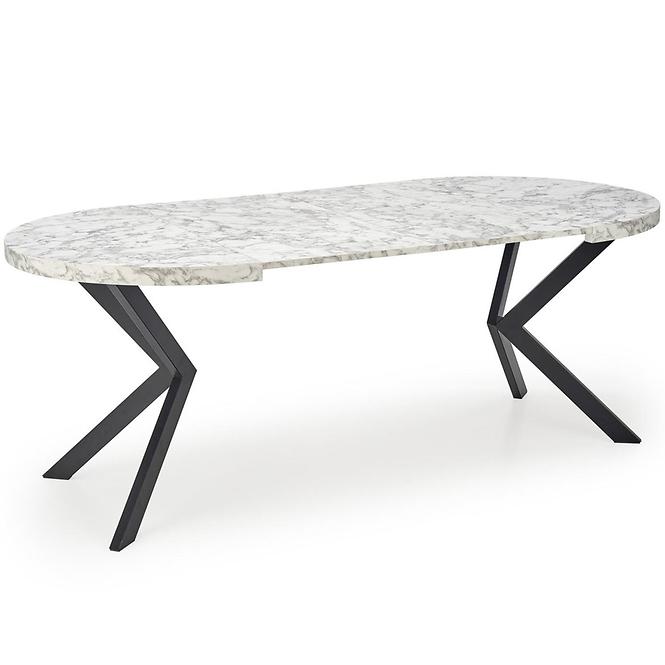 Asztall Peroni 100x250 lap/acél – fehér üveggolyó/fekete
