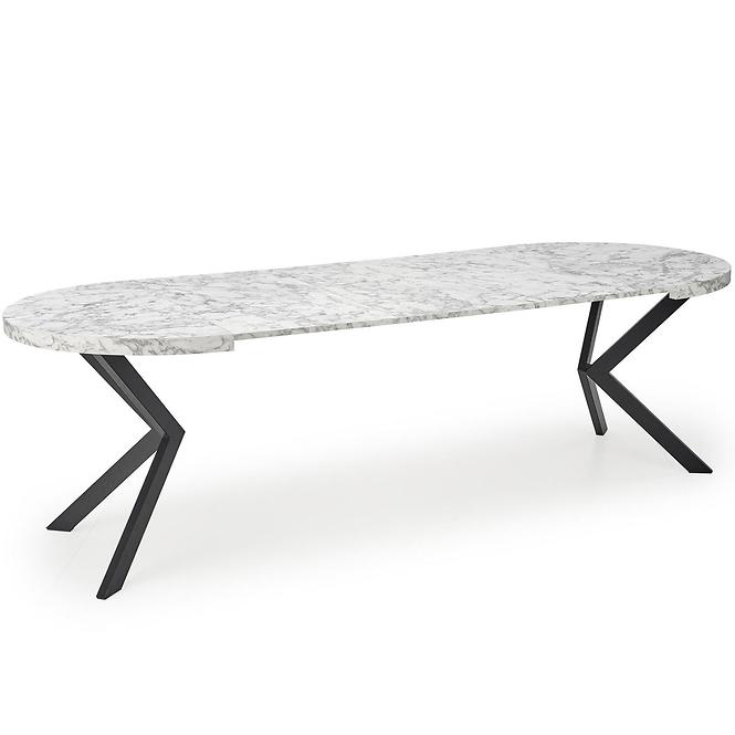 Asztall Peroni 100x250 lap/acél – fehér üveggolyó/fekete