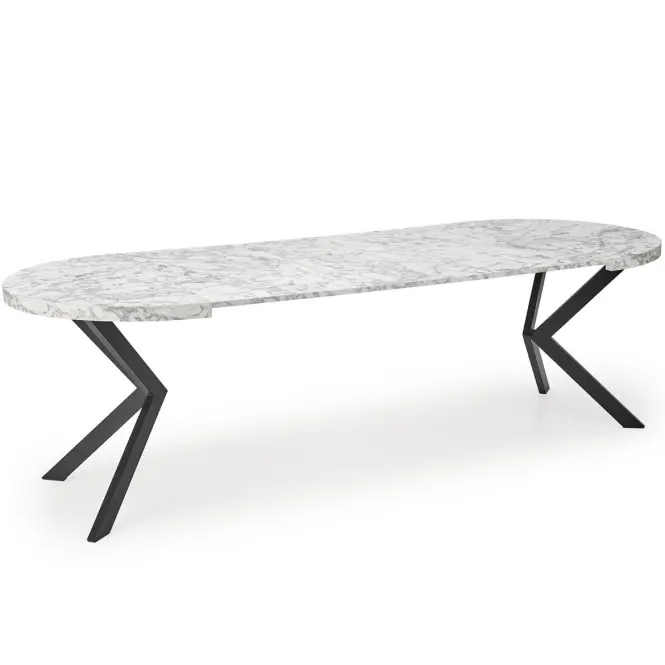 Asztall Peroni 100x250 lap/acél – fehér üveggolyó/fekete,5