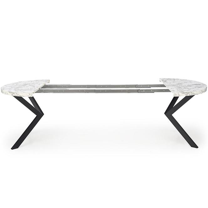 Asztall Peroni 100x250 lap/acél – fehér üveggolyó/fekete