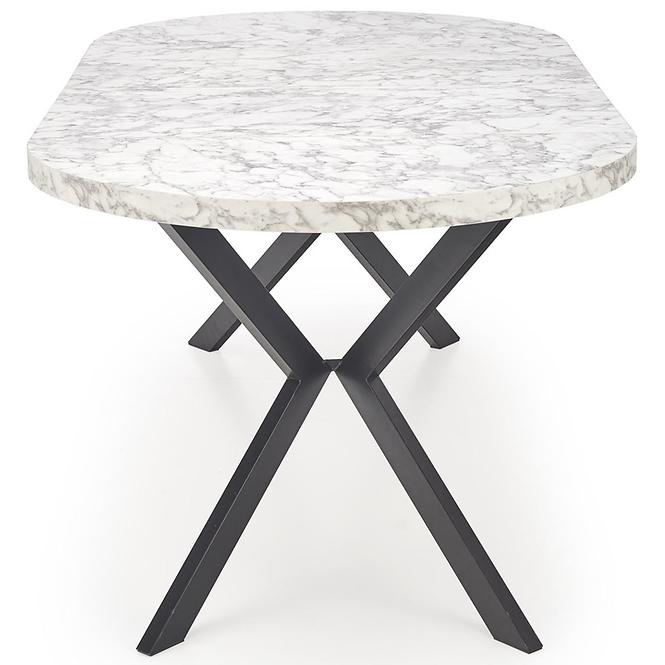 Asztall Peroni 100x250 lap/acél – fehér üveggolyó/fekete