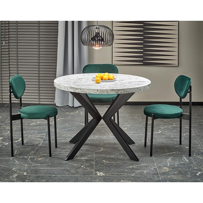 Asztall Peroni 100x250 lap/acél – fehér üveggolyó/fekete