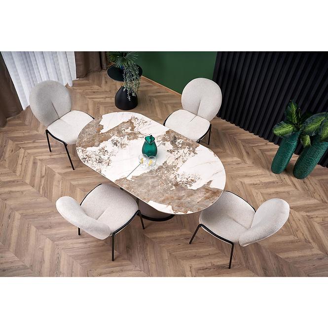 Asztall Robinson 90x160 ceramika/mdf – beżowy üveggolyó/capuc