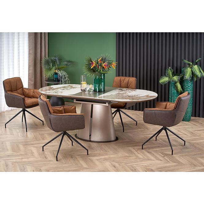 Asztall Robinson 90x160 ceramika/mdf – beżowy üveggolyó/capuc