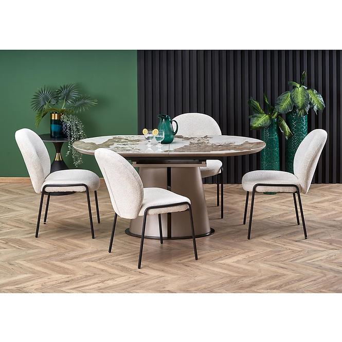 Asztall Robinson 90x160 ceramika/mdf – beżowy üveggolyó/capuc
