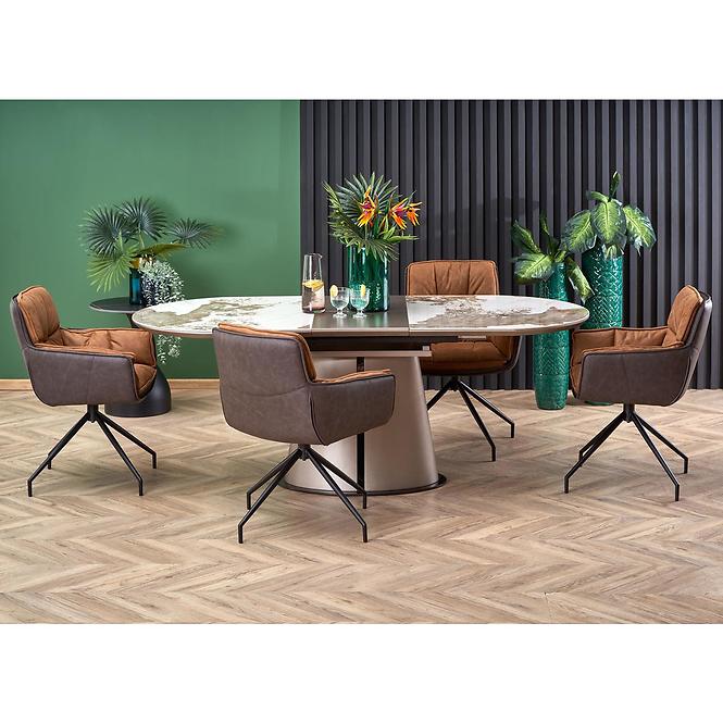 Asztall Robinson 90x160 ceramika/mdf – beżowy üveggolyó/capuc