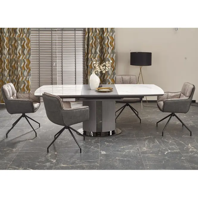 Asztall Dancan 90x160 ceramika/mdf – üveggolyó/hamu