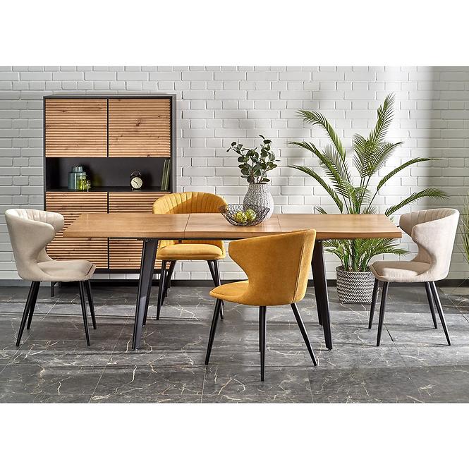 Asztall Dickson 2 88x150 mdf/acél – természetes/fekete
