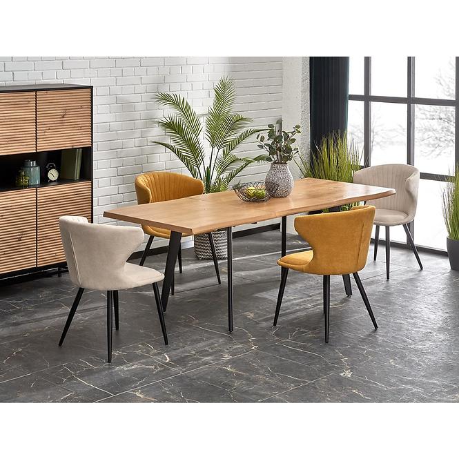 Asztall Dickson 2 88x150 mdf/acél – természetes/fekete