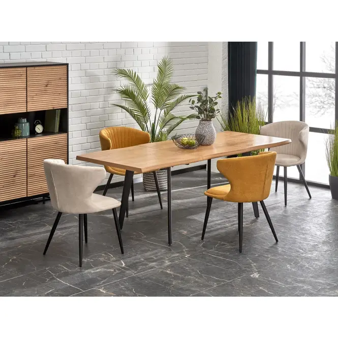Asztall Dickson 2 88x150 mdf/acél – természetes/fekete,13