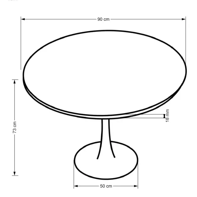 Asztall Olmo mdf/acél – dió/fekete