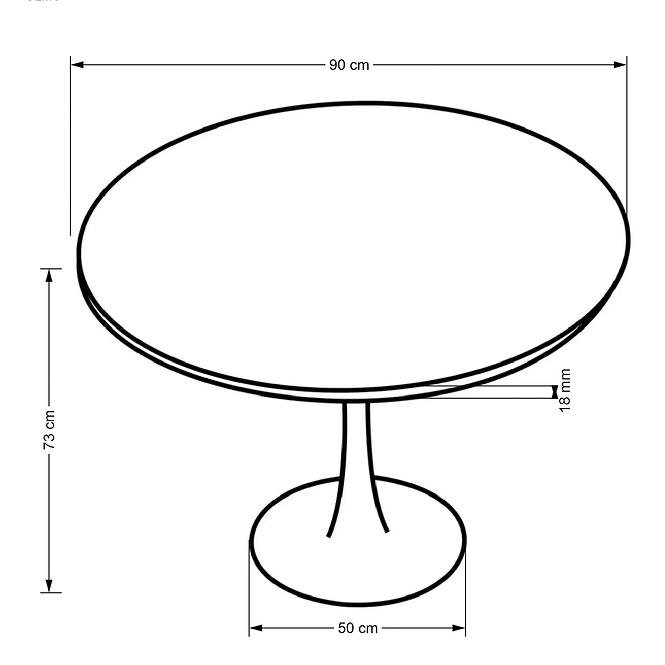 Asztall Olmo mdf/acél – dió/fekete,2