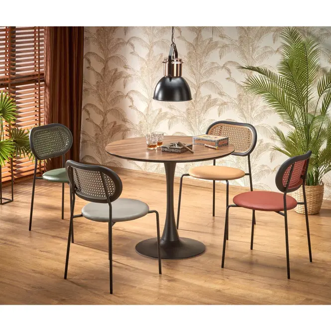 Asztall Olmo mdf/acél – dió/fekete