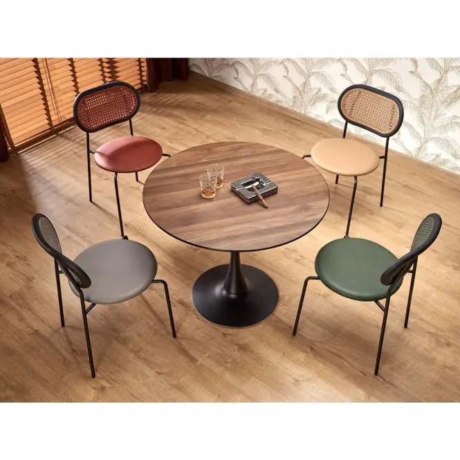 Asztall Olmo mdf/acél – dió/fekete,8
