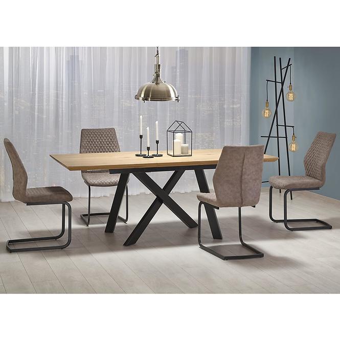 Asztall Capital 180x240 mdf/acél – tölgy arany/fekete