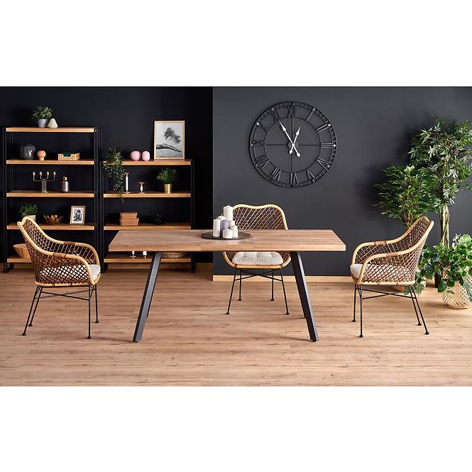 Asztall Berlin 90x160 mdf/acél – méz dió/fekete,13