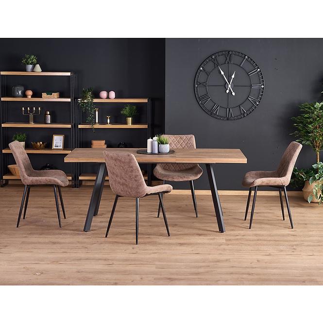 Asztall Berlin 90x160 mdf/acél – méz dió/fekete