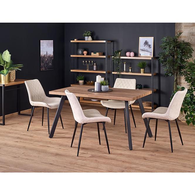 Asztall Berlin 90x160 mdf/acél – méz dió/fekete