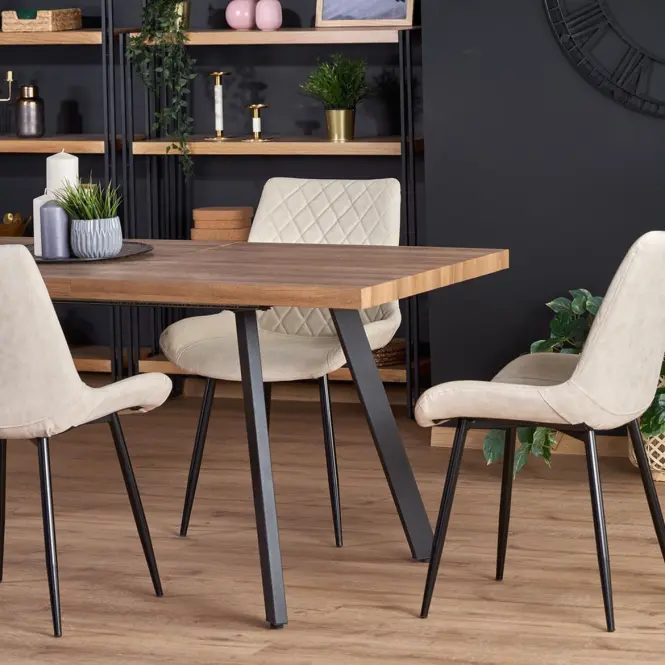 Asztall Berlin 90x160 mdf/acél – méz dió/fekete,18