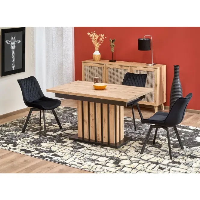 Asztall Lamello 80x130 lap – tölgy artisan/fekete,15