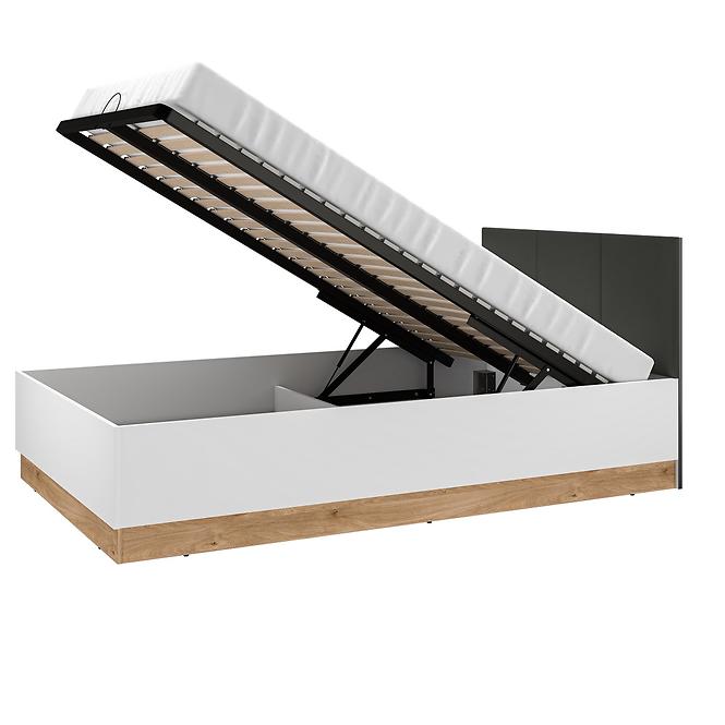 Ágy Torino 120+Fém váz lifttel  1201 fehér/tölgy castello/grafit,2
