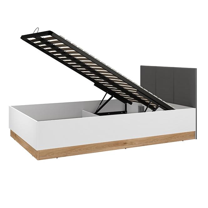 Ágy Torino 120+Fém váz lifttel  1201 fehér/tölgy castello/grafit