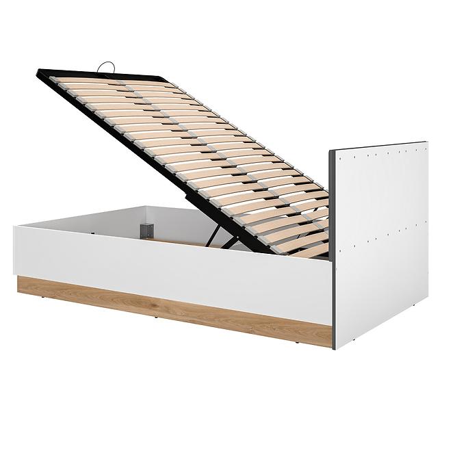 Ágy Torino 120+Fém váz lifttel  1201 fehér/tölgy castello/grafit,5