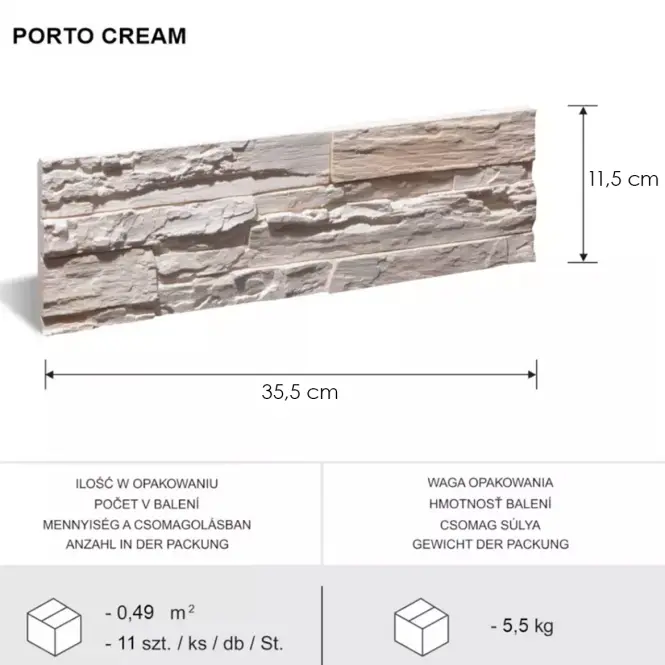 Csempe dekoratív Porto Cream csomag=0,49m2