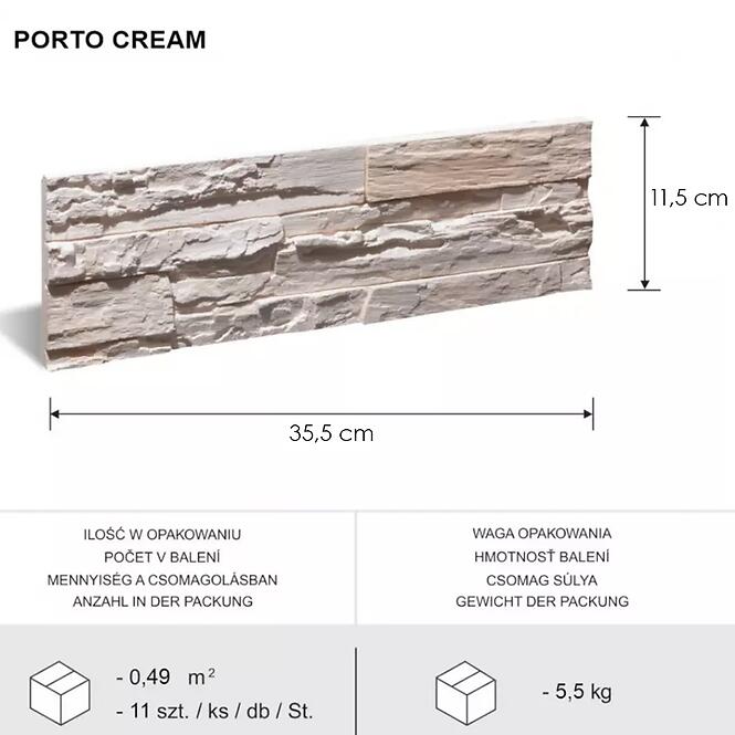 Csempe dekoratív Porto Cream csomag=0,49m2