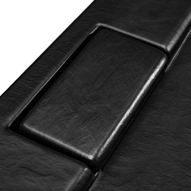 Fürdőkád téglalap alakú Axim Ultraslim Stone Effect New 100x90 fekete