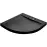 Fürdőkád félkör alakú Axim Ultraslim Stone Effect New 90x90 fekete