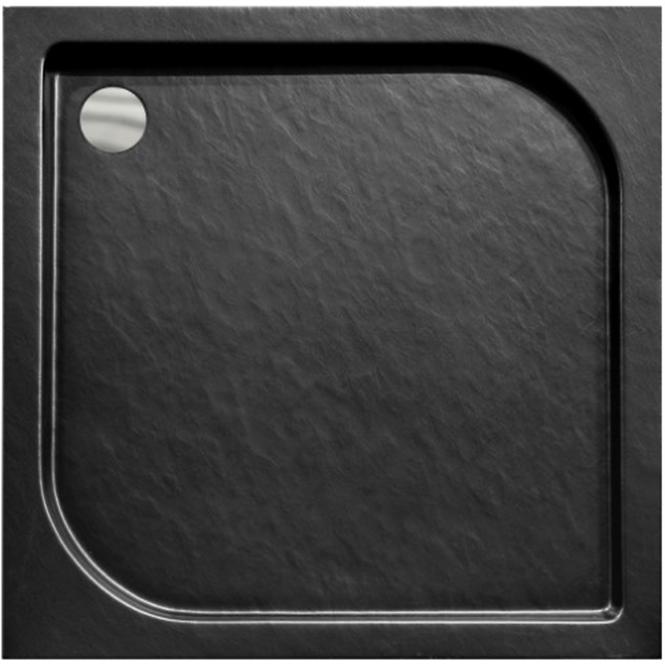 Fürdőkád négyzet Oskar Stone Effect New 90x90 fekete