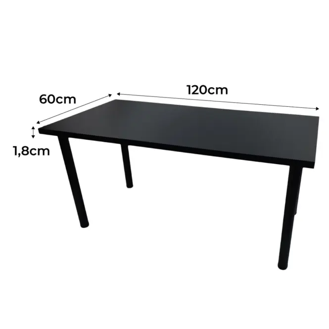 Játék Íróasztal Low Fekete 120x60x1.8 Modell 0