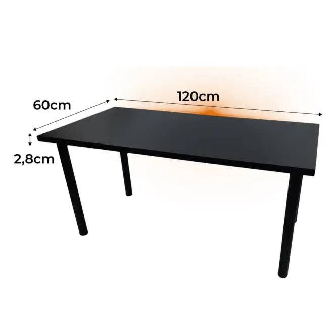 Játék Íróasztal Low Fekete 120x60x2.8 Modell 1,2