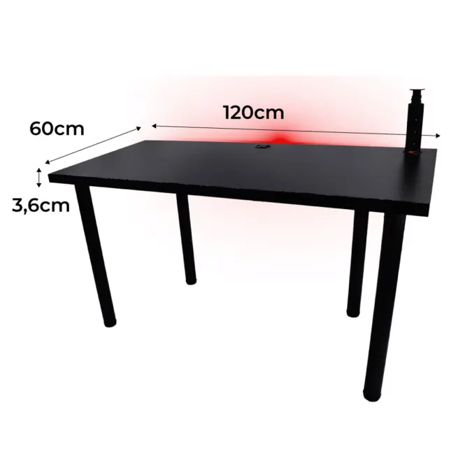 Játék Íróasztal Low Fekete 120x60x3.6 Modell 3,2