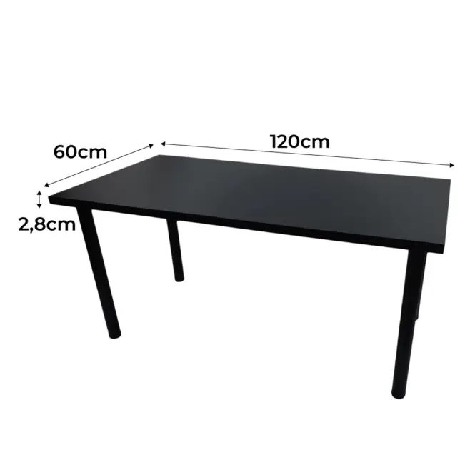 Játék Íróasztal Top Fekete 120x60x2.8 Modell 0