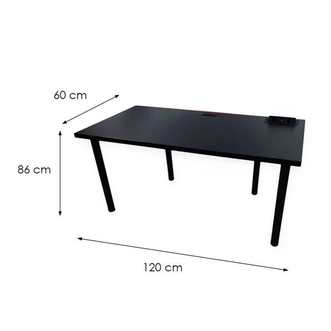 Játék Íróasztal Top Fekete 120x60x3.6 Modell 3
