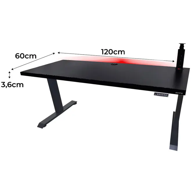 Játék Íróasztal Low Elektr. Fekete 120x60x3.6 Modell 3,2