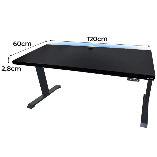 Játék Íróasztal Low Elektr. Fekete 120x60x2.8 Modell 2,2