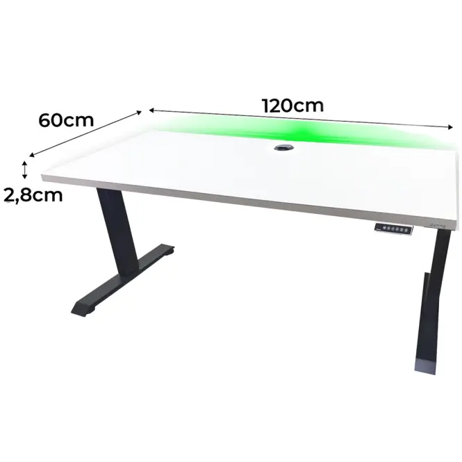 Játék Íróasztal Low Elektr. Fehér 120x60x2.8 Modell 2,2