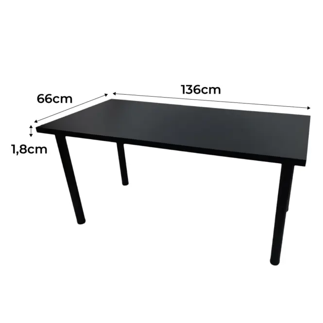 Játék Íróasztal Low Fekete 136x66x1.8 Modell 0