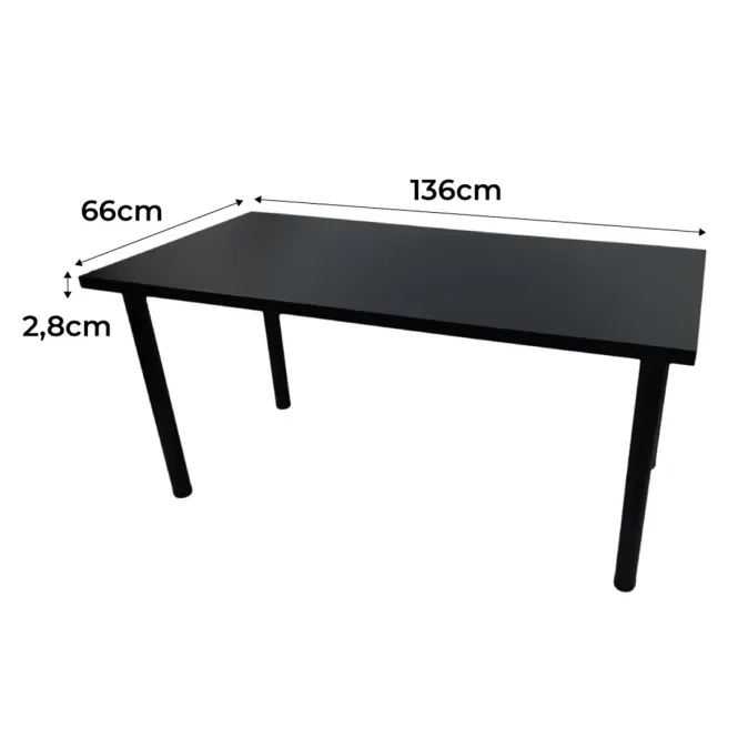 Játék Íróasztal Low Fekete 136x66x2.8 Modell 0,2