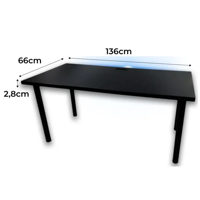 Játék Íróasztal Top Fekete 136x66x2.8 Modell 2