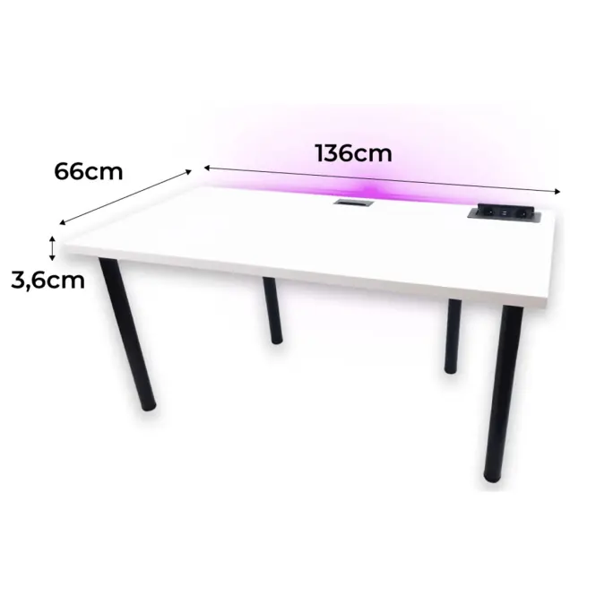 Játék Íróasztal Top Fehér 136x66x3.6 Modell 3,2