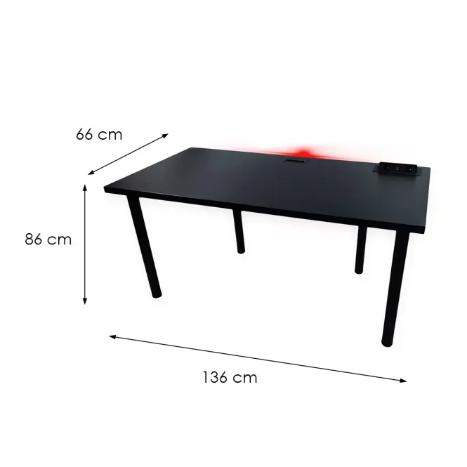 Játék Íróasztal Top Fekete 136x66x3.6 Modell 3
