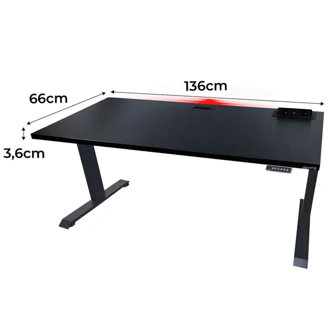 Játék Íróasztal Top Elektr. Fekete 136x66x3.6 Modell 3,2