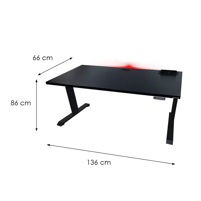 Játék Íróasztal Top Elektr. Fekete 136x66x3.6 Modell 3,3