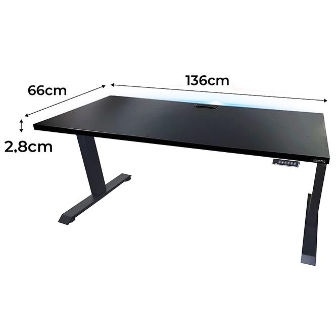 Játék Íróasztal Top Elektr. Fekete 136x66x2.8 Modell 2,2